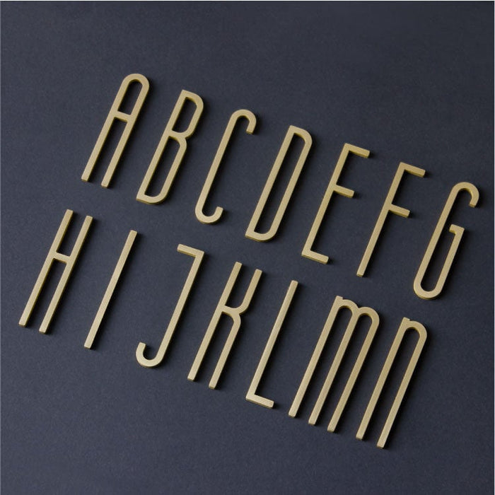 Slim Brass Door Letters Address Sign