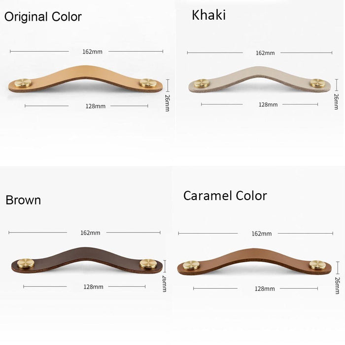 12 Colors Leather Cabinet Handle Pulls