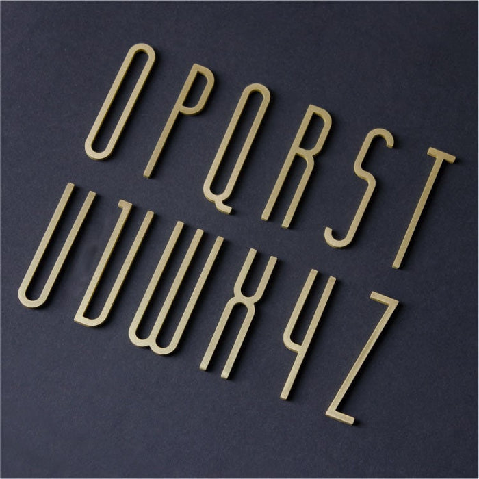 Slim Brass Door Letters Address Sign