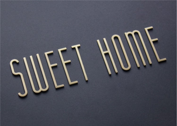 Slim Brass Door Letters Address Sign