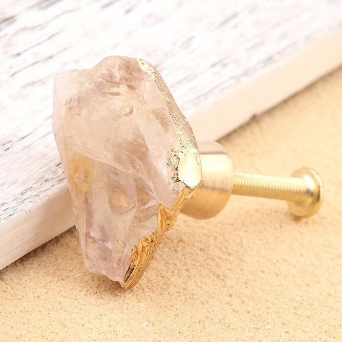 Amethyst Crystal pull  Natural Crystal Drawer Knobs