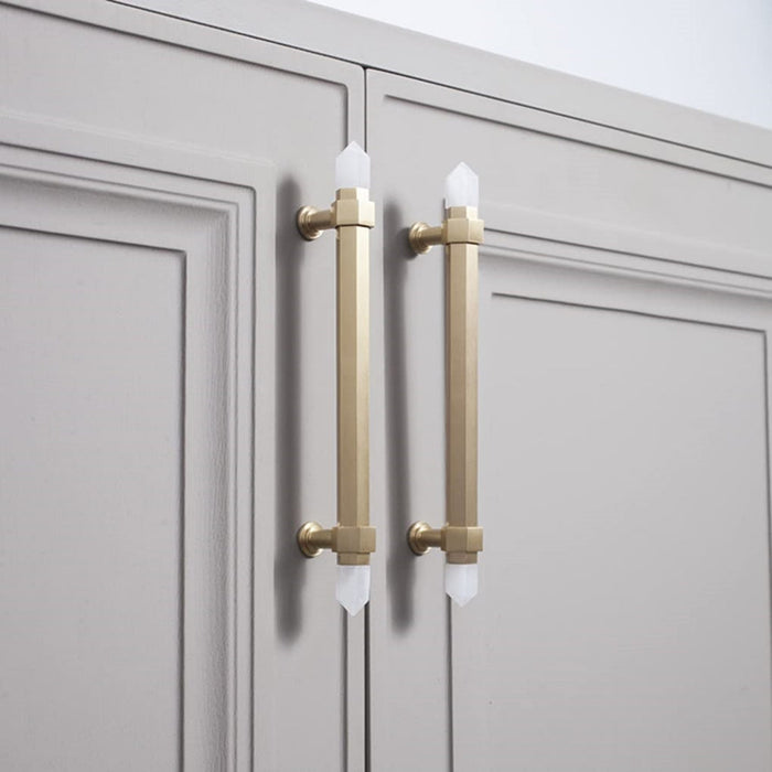 Crystal Handle Brass Cabinet Pulls for Kitchen Cupboard