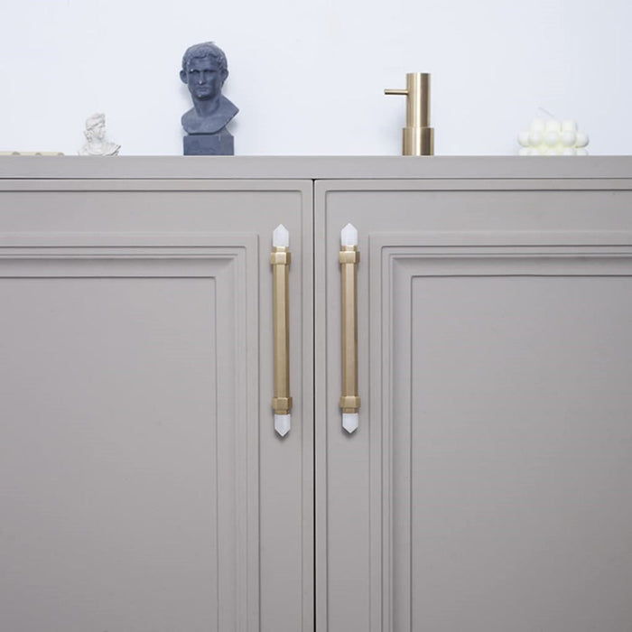 Crystal Handle Brass Cabinet Pulls for Kitchen Cupboard