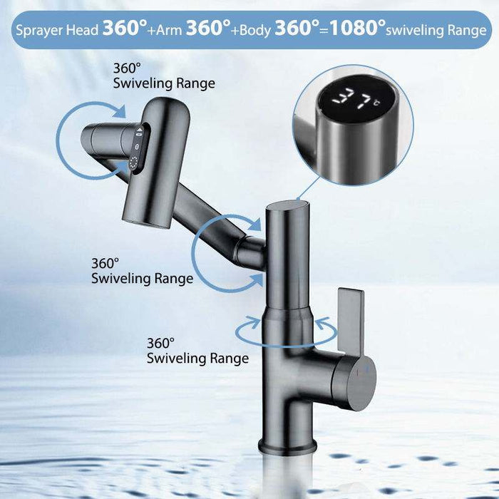 Intelligent Digital Display Bathroom Hot And Cold Basin Faucet