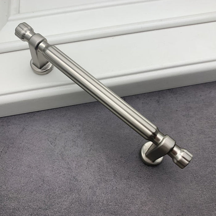 Modern T-Bar Silver Cabinet Handles