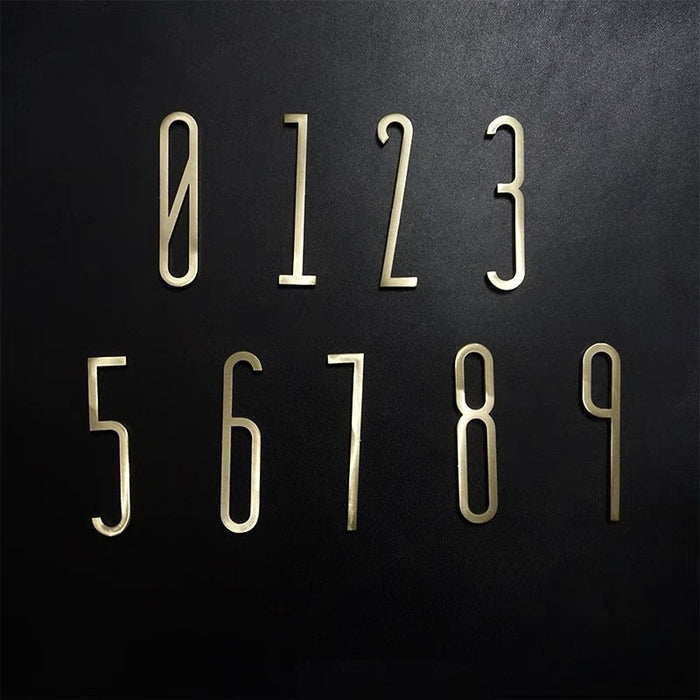 Modern Slim Brass Door Numbers |Solid Brass Door Numbers