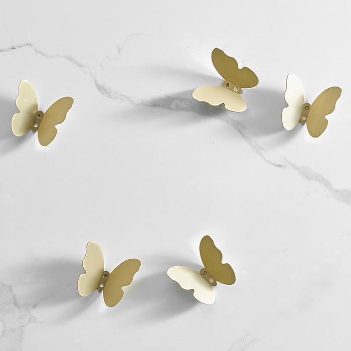 Brass Butterfly Hooks 3D Wall Decor Coat Hanger Animal Art Decorations