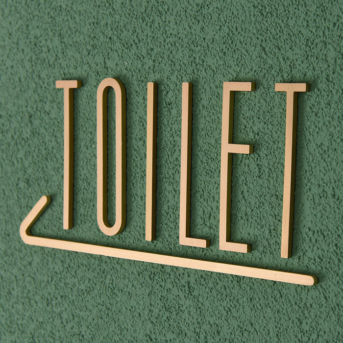 Brass Restroom Door Sign, Male and Female Toilet Sign