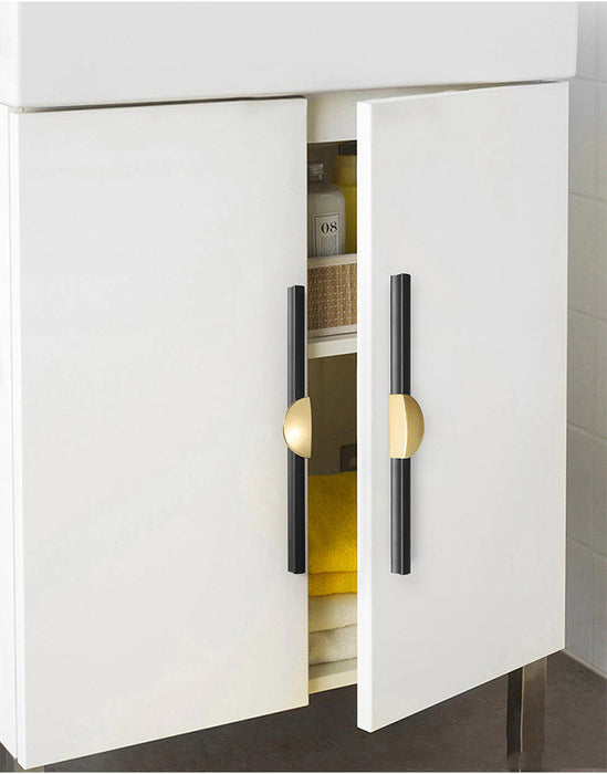 Modern Strip Cabinet Handles Gold Black Wardrobe Pulls