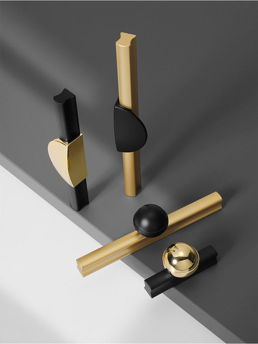 Modern Strip Cabinet Handles Gold Black Wardrobe Pulls