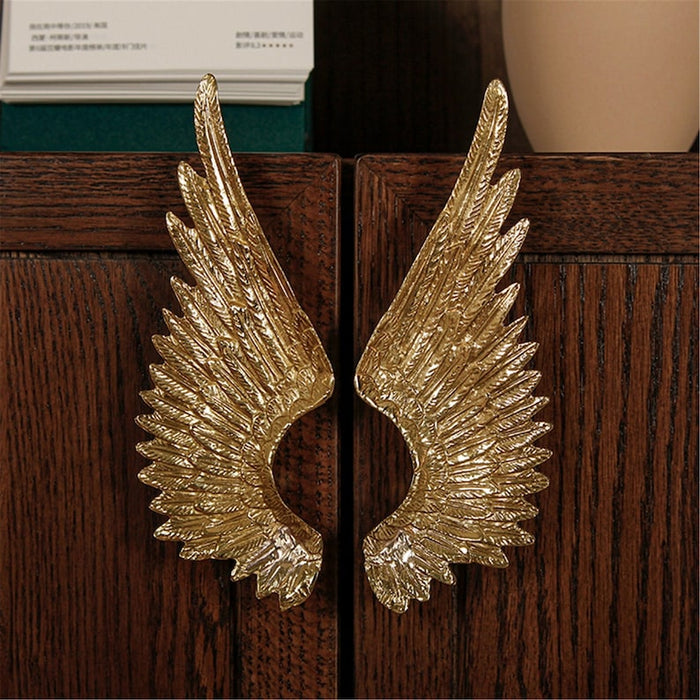 Retro European style brass wings wardrobe pulls