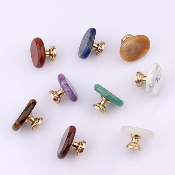 Oval stone Drawer Knobs/Crystal Stone Drawer Knob