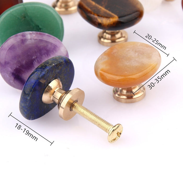 Oval stone Drawer Knobs/Crystal Stone Drawer Knob