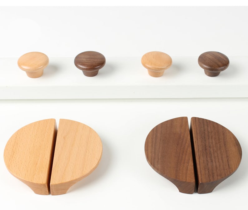 Semicircle wooden handles,Solid wood wardrobe drawer pull