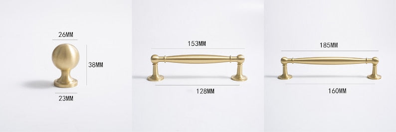 Solid Brass cabinet handle French modern minimalist drawer wardrobe door pull