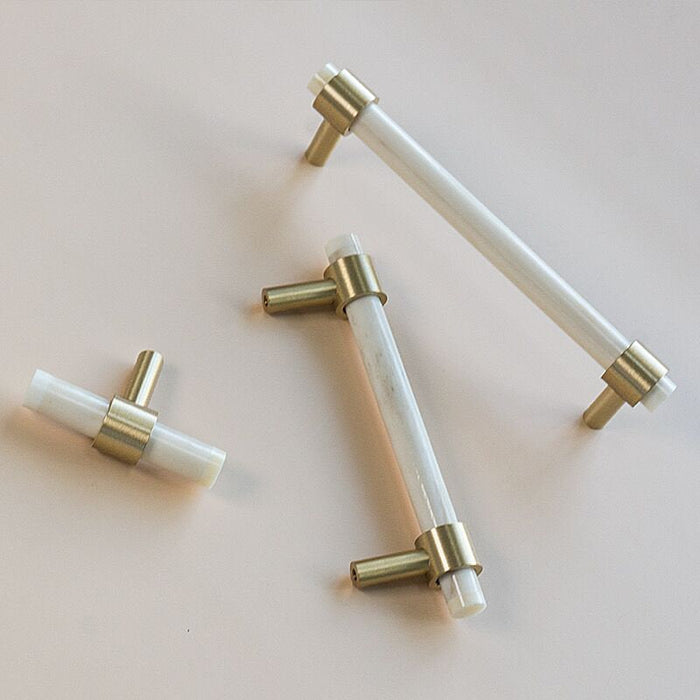 Nordic Bone and Horn T Bar Brass Cabinet Handles Drawer Knobs Handles