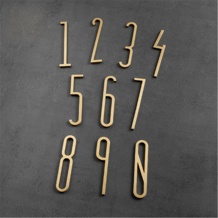 Modern Slim Brass Door Numbers |Solid Brass Door Numbers