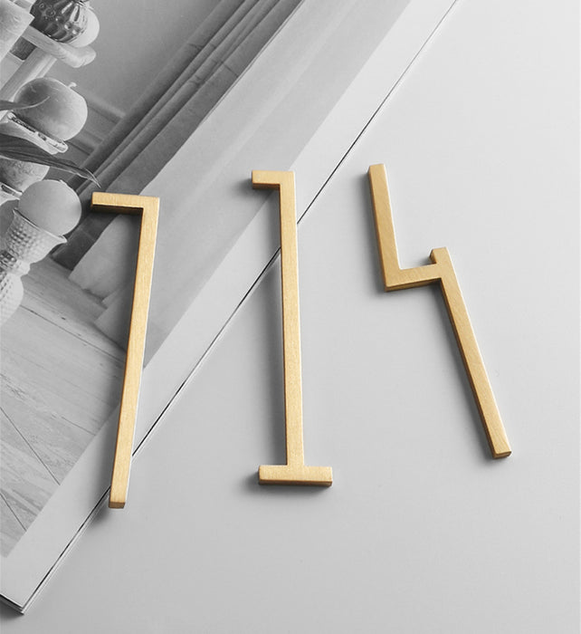 Modern Slim Brass Door Numbers |Solid Brass Door Numbers