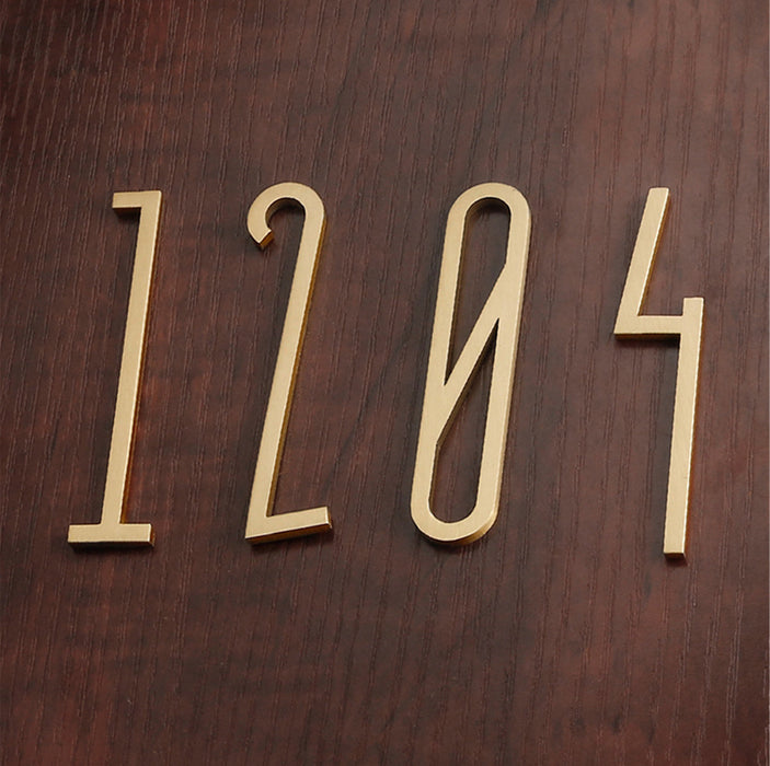 Modern Slim Brass Door Numbers |Solid Brass Door Numbers